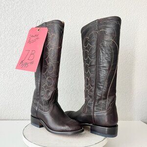 Rod Patrick Womens Cowboy Boots 7B Brown Leather Western Cowgirl Knee High Tall